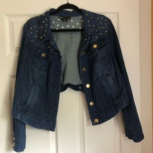 LANEBRYANT Gold Studded Light Weight Jean Jacket